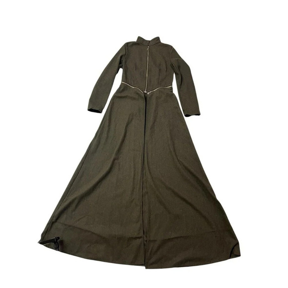 Gothic Punk Military Long Coat Jacket Small Olive Green Convertible Cosplay - Picture 6 of 13